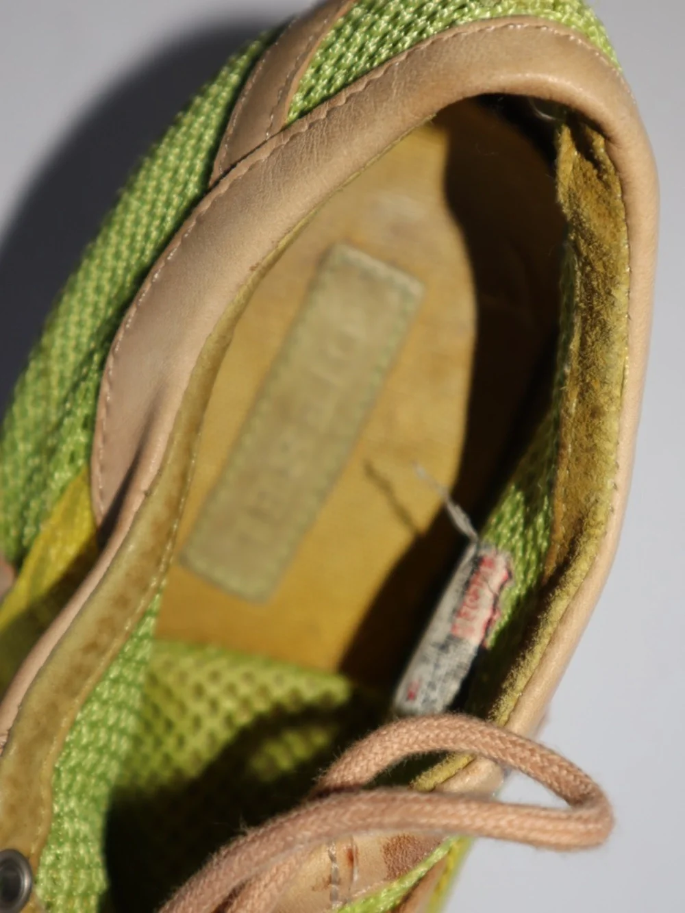 Vintage Diesel Stiletta Sporty Mesh Kitten Heels Pumps Y2K Lime Green Women's 8